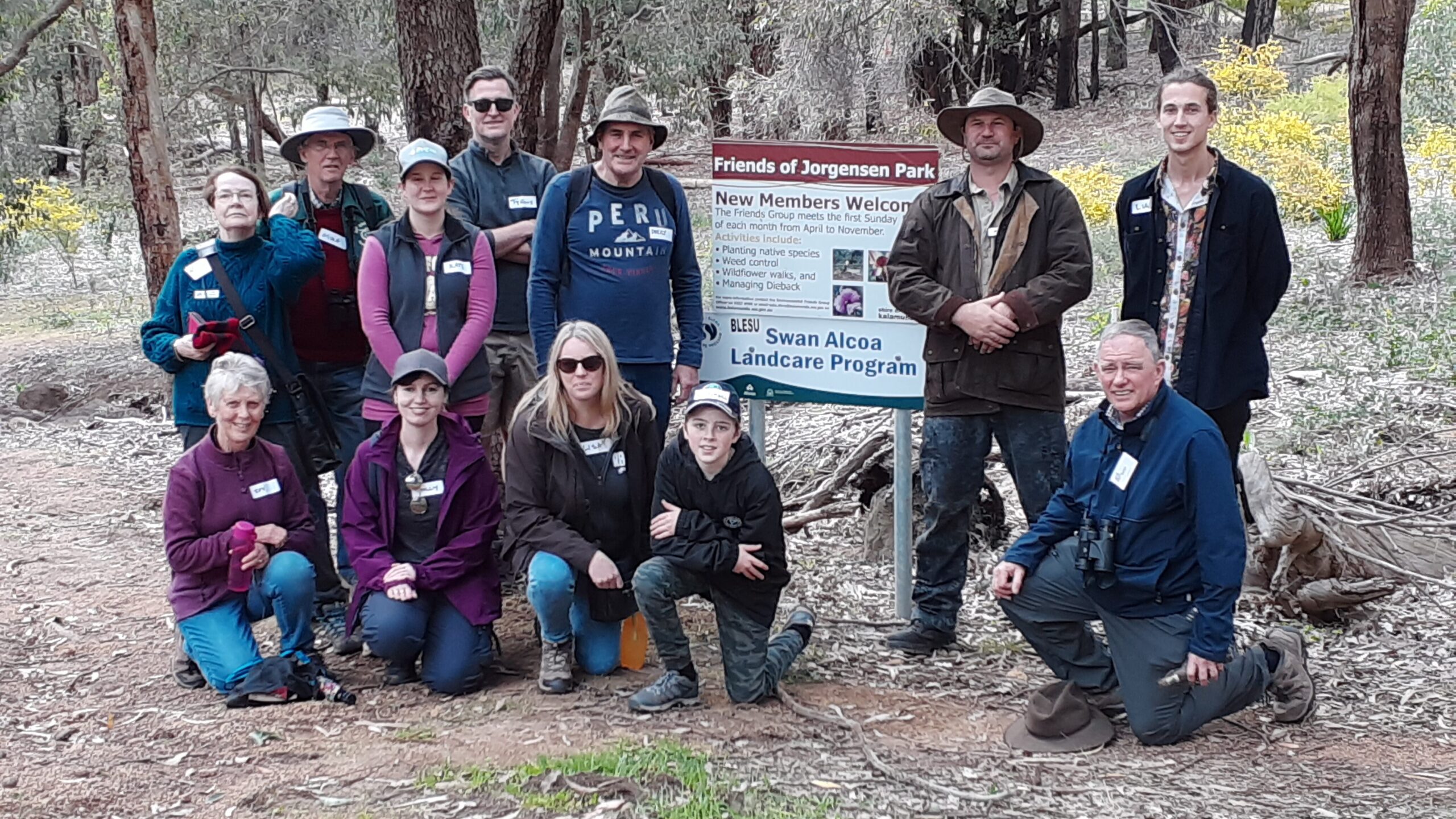 5. part of the DRB Nats at the landcare site. Joy is kneeling on the bottom far left