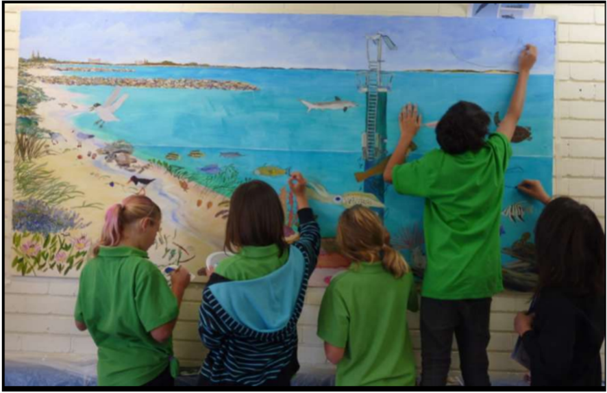 A group of people painting Description automatically generated with low confidence